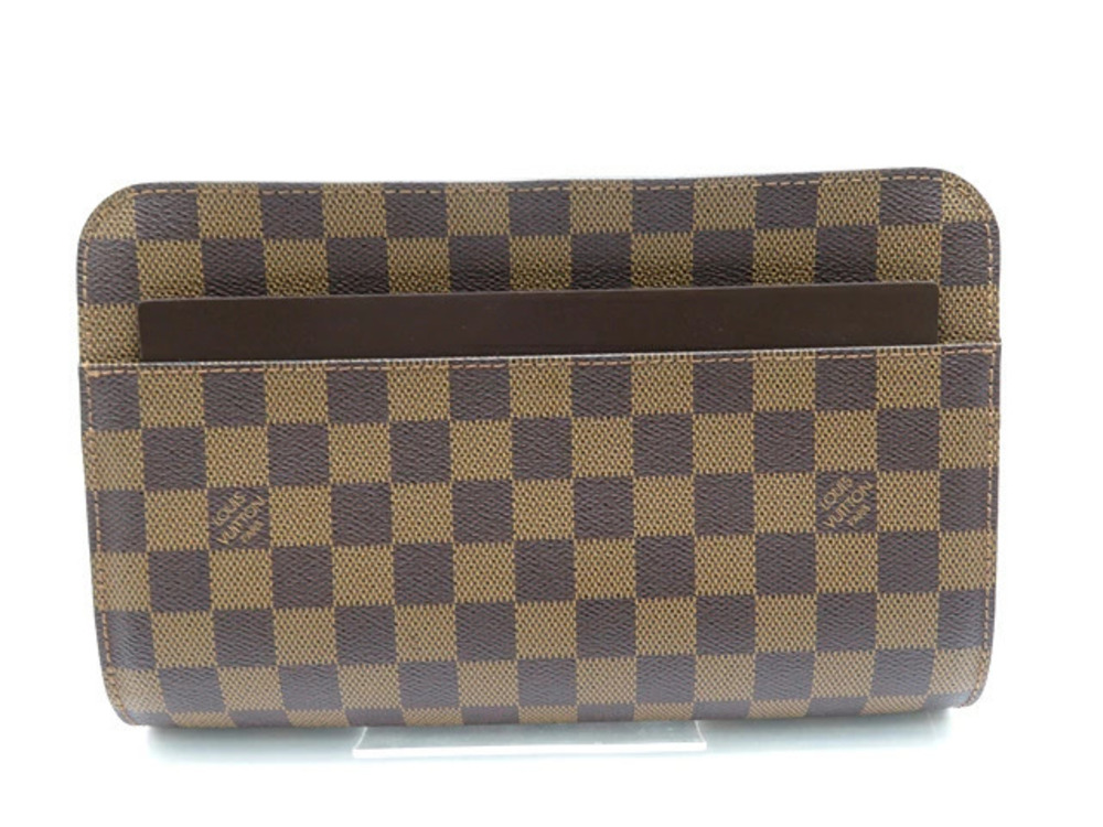 LOUIS VUITTON Shoulder Bag Saint Damier Ebene Brown